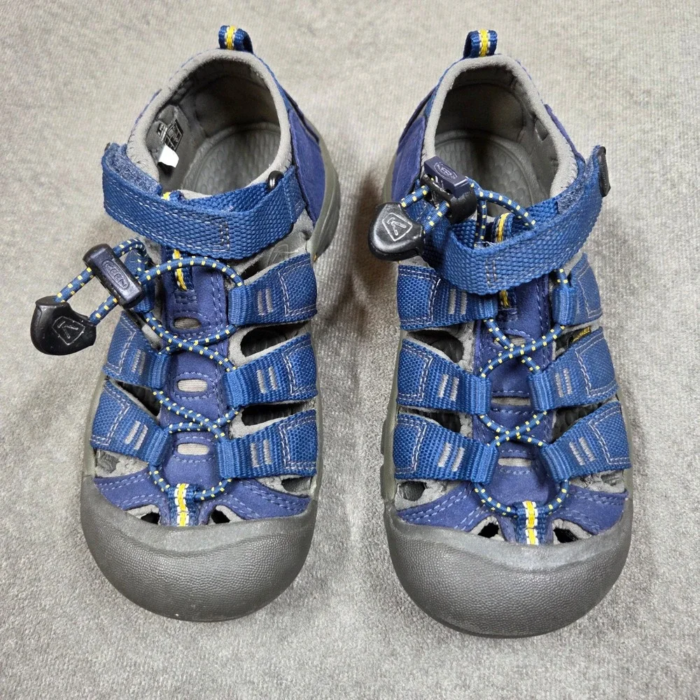 KEEN Newport H2 Water Sandals Hiking Shoes Kids Size 13 Blue Yellow Sporty